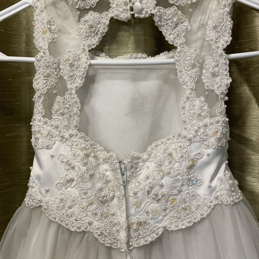 Elegant White Girls Bridal  Ceremony Dress Sz 2 - Picture 10 of 11